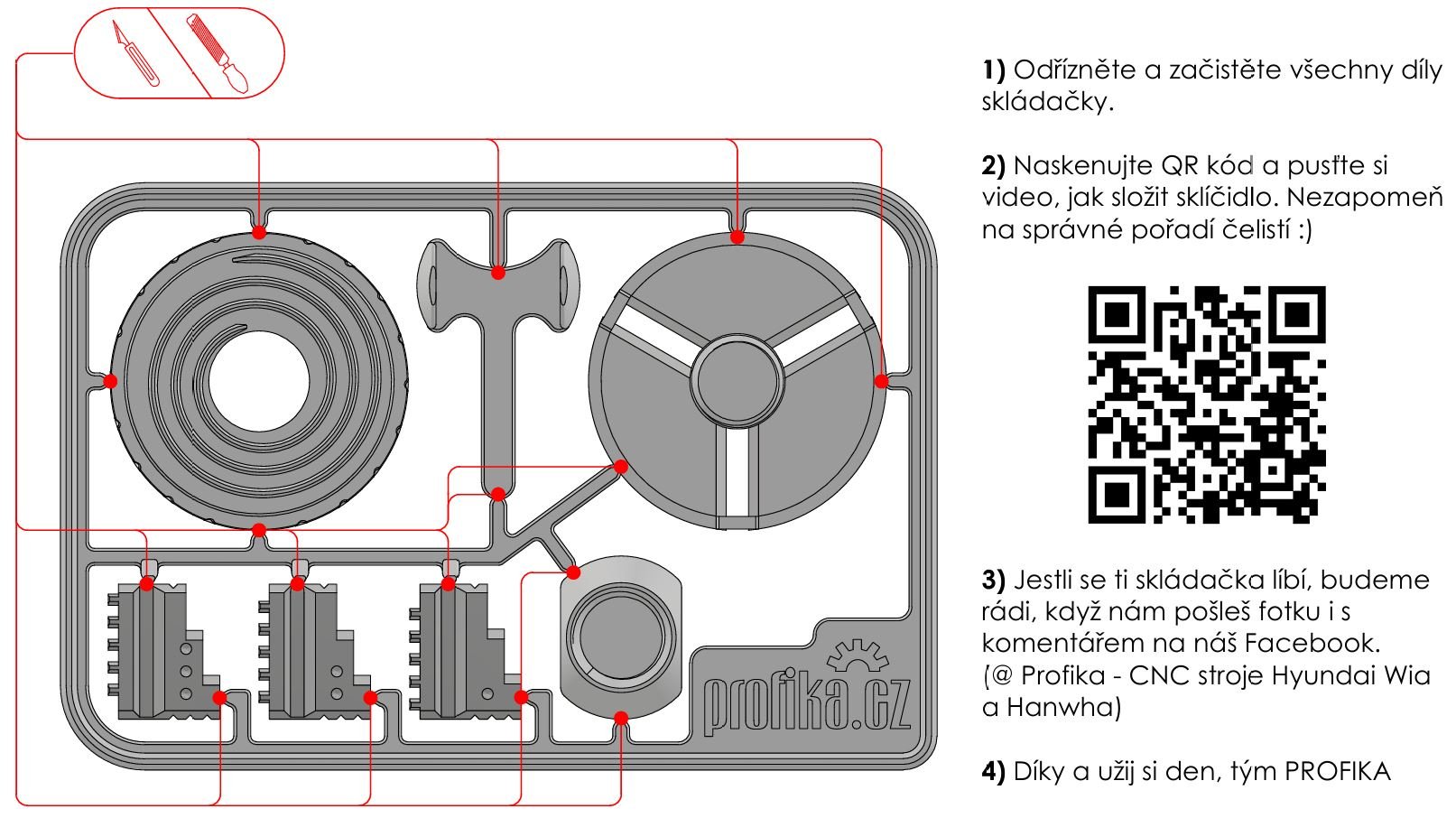 Návod na složení skládačky sklíčidla