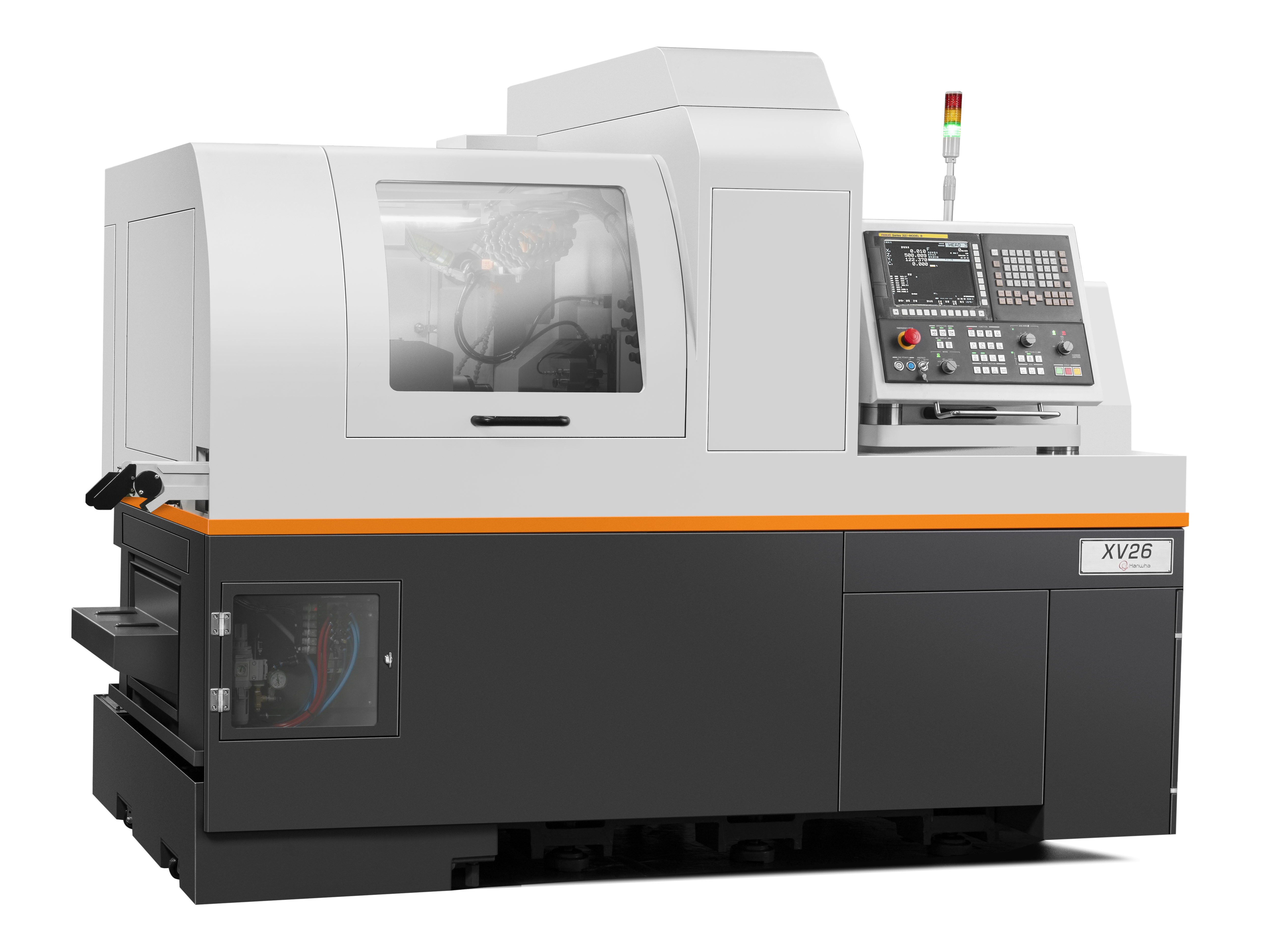 HANWHA XV26 - Dynamický CNC dlouhotočný automat s extrémní produktivitou a přesností obrábění.