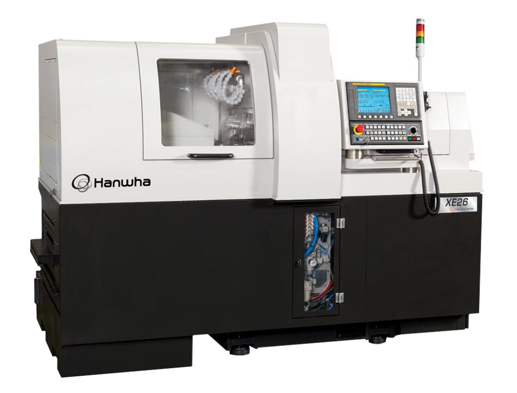 Dvoukanálový, 5 osý CNC dlouhotočný automatický CNC soustruh Hanwha XE26H/NH