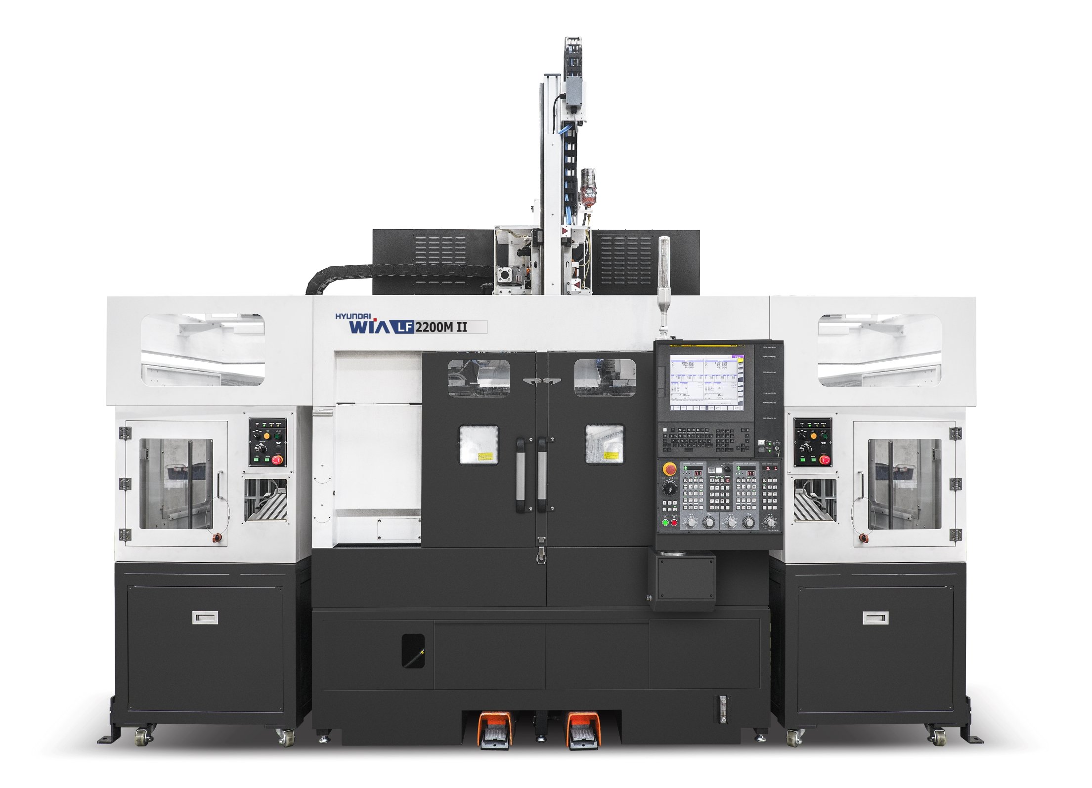 CNC soustružnické, dvouvřetenové centrum s poháněnými nástroji Hyundai WIA LF2200M II